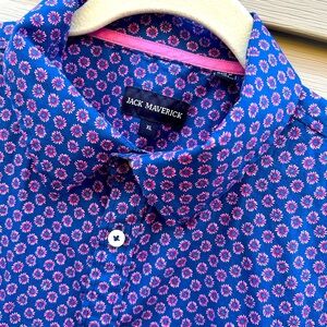 Jack Maverick XL men’s short sleeve button up floral print casual golf shirt